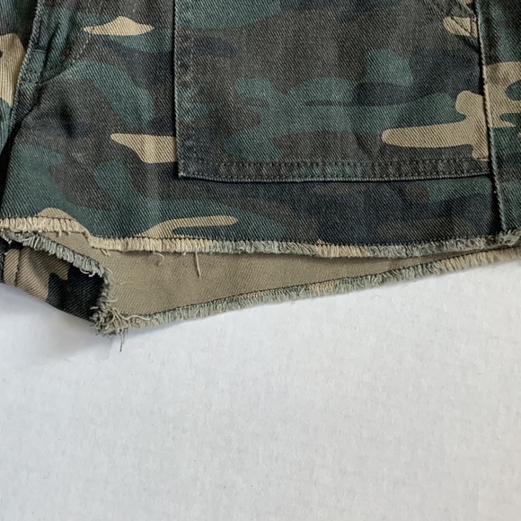 Forever 21 Camo Jean Shorts Khaki Tan Green 27 - Picture 8 of 13
